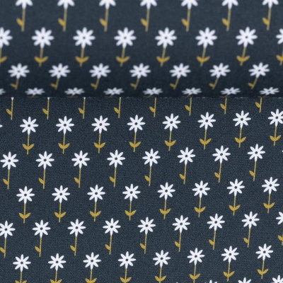 Baumwolle "Jule" dunkelblau mit Blümchen